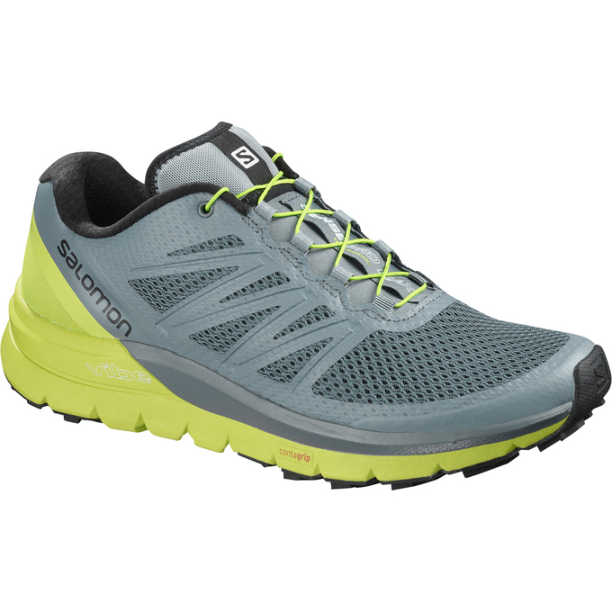 SALOMON SENSE PRO MAX Philippines - Men's Trail Running Shoes - Blue/Green | 514936-XIP